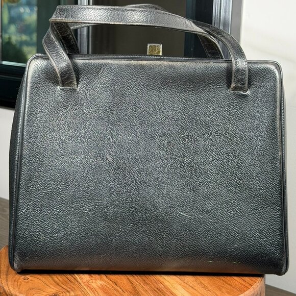 Vintage Black Structured Handbag – 1950s/1960s Style - Picture 7 of 15